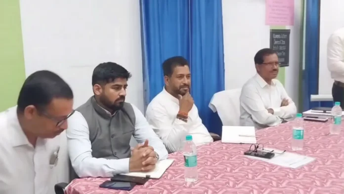 Officials and health department representatives during a review meeting on patient services and infrastructure development at Siliguri District Hospital on Monday. 25 May 2026.